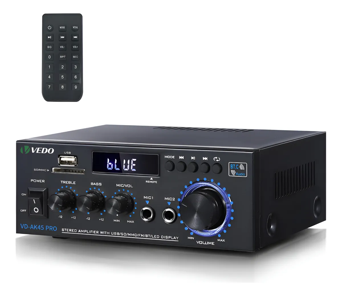 Amplificador Estereo Bluetooth 400w