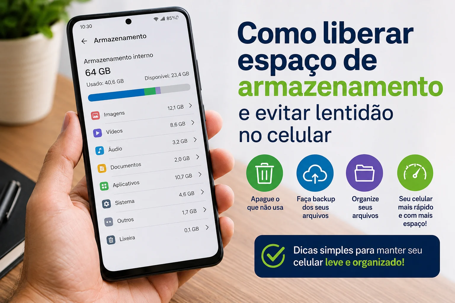 Como liberar espaco de armazenamento e evitar lentidao no celular